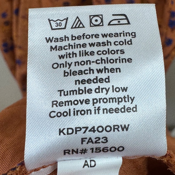 Draper James RSVP Womens Brown Floral LS Smocked Waist Midi Dress Plus 3X 24 26W - Picture 13 of 16